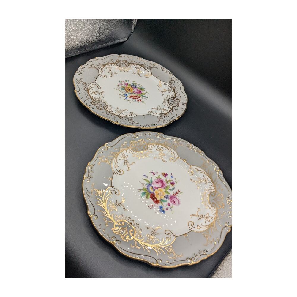 Rare Vintage Sandringham Light Blue by Coalport. Set of 2 Dinner Plates 10.5 in